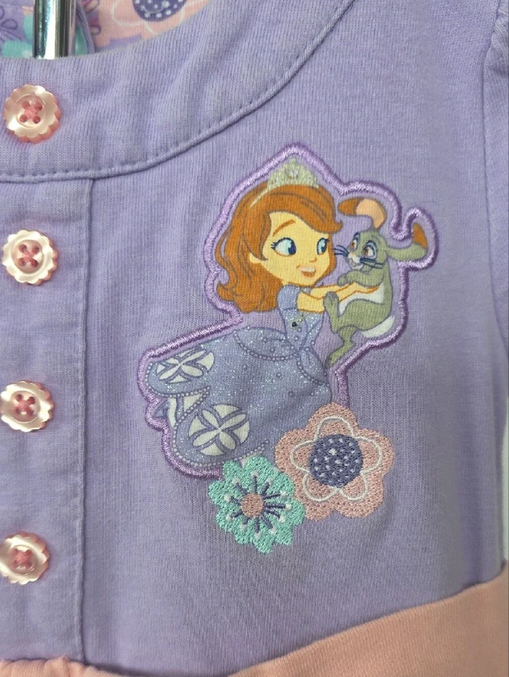 Disney's Sofia The First Purple and Pink Floral Dress with Character Patch